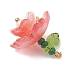 Glass Flower Pendants PALLOY-MZ01180-4