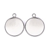 304 Stainless Steel Pendant Cabochon Settings STAS-F191-14S-F-3