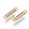 Brass Micro Pave Cubic Zirconia Links connectors X-KK-S348-481-NF-2