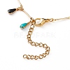 304 Stainless Steel Teardrop Charm Anklets AJEW-AN00385-3