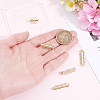 6Pcs 3 Styles Brass Slide Lock Clasps KK-BBC0027-56-3