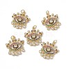 Brass Colorful Cubic Zirconia Pendants KK-E068-VA209-2-4