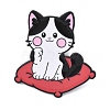 Cat Sitting in Cushion Enamel Brooches AL-I001-06EB-03-1