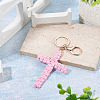 Cotton Cord Cross Keychains AJEW-TAC0031-03A-4