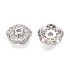 Brass Micro Pave Clear Cubic Zirconia Bead Caps KK-Q071-15P-02-2