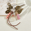 2Pcs Horse Theme Alloy & Glass & Acrylic Pendant Decorations HJEW-FH00082-4