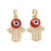 Brass Micro Pave Cubic Zirconia Pendants ZIRC-F136-02G-01-2