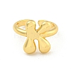 Brass Letter Open Cuff Rings for Women RJEW-G313-01K-G-2