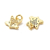 Fox Brass Micro Pave Clear Cubic Zirconia Charms KK-G425-10-3