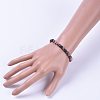 Natural Rhodonite Stretch Bracelets X-BJEW-JB04557-01-3