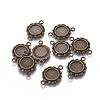 Tibetan Style Link Cabochon Bezel Settings TIBEP-0578-AB-LF-1
