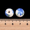 Floral Printed Porcelain Beads PORC-Q199-12mm-19-3