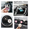 Beadthoven 6 Sets 2 Style Zinc Alloy with Rhinestones Car Perfume Decoration Set DIY-BT0001-24-6