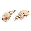 Electroplate Spiral Shell Pendants X-SSHEL-T006-12-6