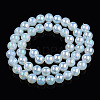 Electroplate Transparent Glass Beads Strands GLAA-T032-T8mm-AB14-3