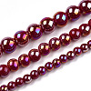 Electroplate Opaque Glass Beads Strands GLAA-T032-P6mm-AB05-4