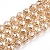 Electroplate Transparent Glass Beads Strands X-EGLA-N002-34C-C07-1