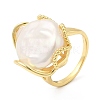 Natural Pearl Open Cuff Ring RJEW-M150-06G-4