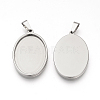 Non-Tarnish 201 Stainless Steel Pendant Cabochon Settings X-STAS-S073-08P-1