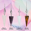 HOBBIESAY 1 Set Hexagonal Cone Natural Gemstone Dowsing Pendulums FIND-HY0003-34-5
