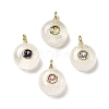 Natural Quartz Crystal Round Pendants G-H318-01G-A-06-1