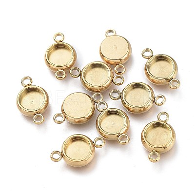 Ion Plating(IP) 304 Stainless Steel Cabochon Connector Settings STAS-I161-03B-G-1