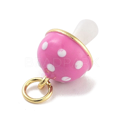 Real 18K Gold Plated Rack Plating Brass Enamel Charms X-KK-M293-24G-01-1