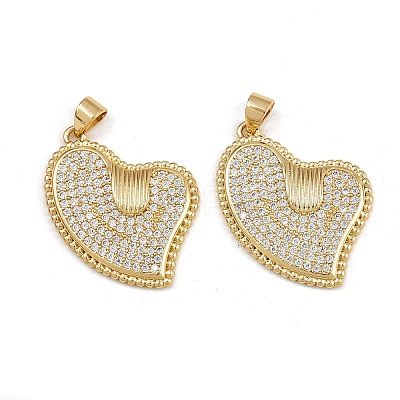 Brass Micro Pave Cubic Zirconia Pendants ZIRC-I367-07G-05-1