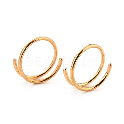 Double Nose Ring for Single Piercing LS-AJEW-C010-02G-02-1