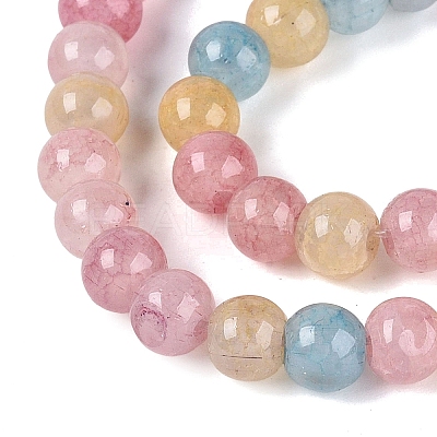 Ombre Effect Dyed Crackle Glass Beads Strands GLAA-Q106-01A-B16-1