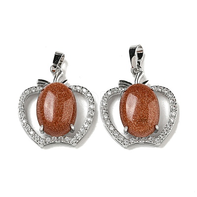 Synthetic Goldstone with Clear Cubic Zirconia Pendants G-G133-03P-25-1