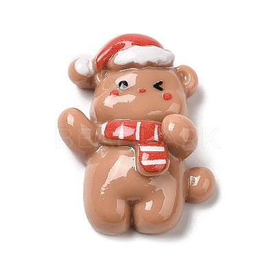Christmas Theme Opaque Resin Cabochons RESI-E043-01K-1
