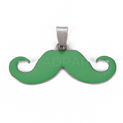201 Stainless Steel Enamel Pendants STAS-S110-075M-1