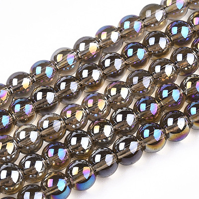 Electroplate Transparent Glass Beads Strands GLAA-T032-T8mm-AB02-1