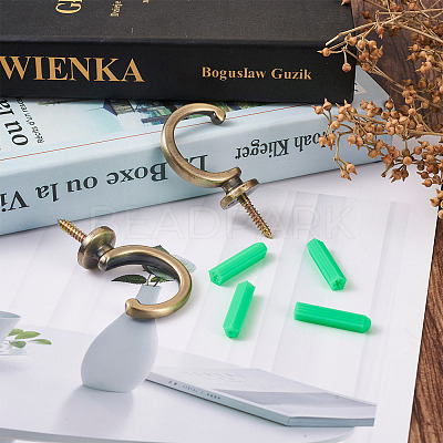 16Pcs 2 Style Zinc Alloy Hook Hanger FIND-SW0001-04AB-1