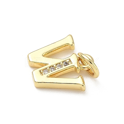 Brass Micro Pave Cubic Zirconia Charms KK-I382-03G-W-1