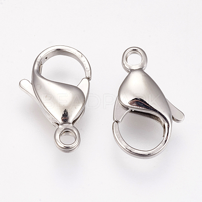 Tarnish Resistant 304 Stainless Steel Lobster Claw Clasps STAS-I082-14P-03-1