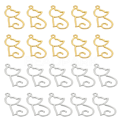 20Pcs 2 Colors Alloy Pendants FIND-LP0001-26-1