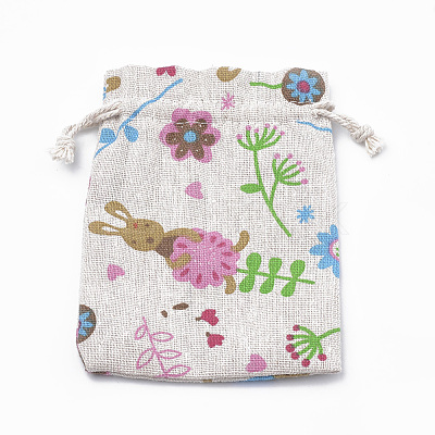 Polycotton(Polyester Cotton) Packing Pouches Drawstring Bags ABAG-T006-A03-1