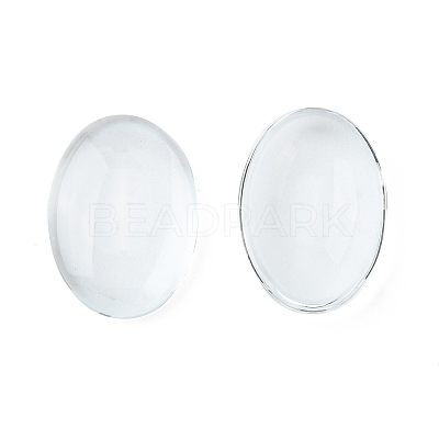 Transparent Oval Glass Cabochons X-GGLA-R022-18x13-1