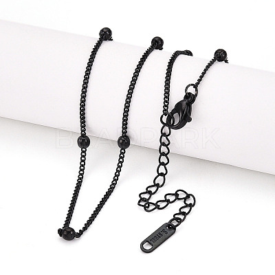 Ion Plating(IP) 304 Stainless Steel Satellite Chain Necklace for Men Women NJEW-E076-01EB-1