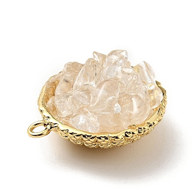 Natural Quartz Crystal Chip Pendants KK-C242-05G-17-1