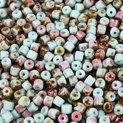 Opaque Picasso Glass Beads SEED-Q039-05A-A04-1