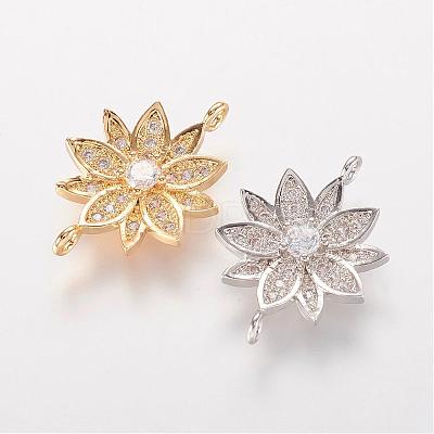 Brass Micro Pave Cubic Zirconia Links ZIRC-K061-57-1