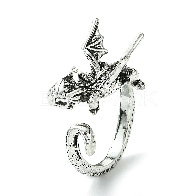Dragon Alloy Open Cuff Rings RJEW-K275-22AS-1