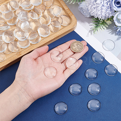 80Pcs Transparent Glass Cabochons GGLA-BBC0001-05-1