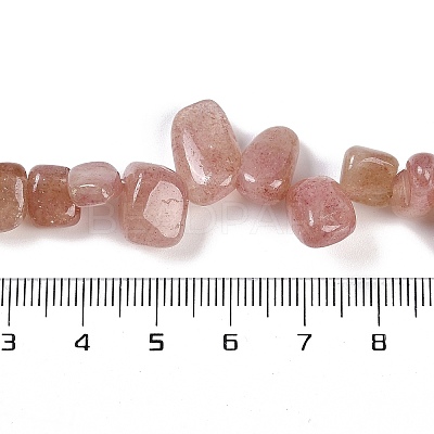 Natural Strawberry Quartz Nuggets Beads Strands G-B125-A21-01-1