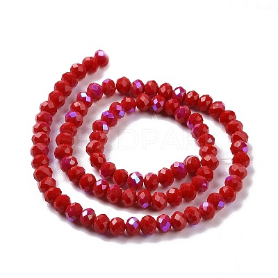 Electroplate Opaque Solid Color Glass Beads Strands EGLA-A034-P6mm-L04-1