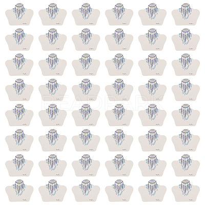 100Pcs Feather Printed Paper Jewelry Display Cards CDIS-TA0001-42-1