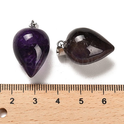 Natural Amethyst Pendants G-M424-02P-09-1